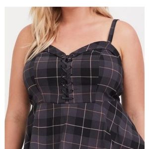 TORRID gray and pink plaid sleeveless top sz 3